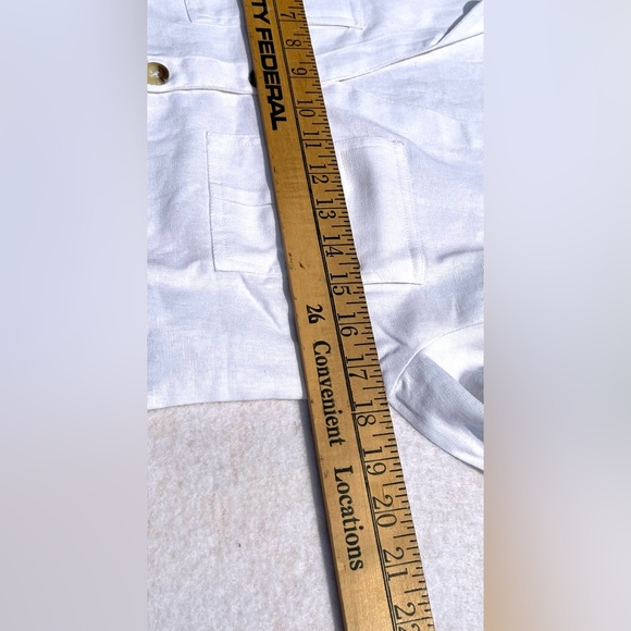 Guess White Linen Harper Tie Front Top Shirt Peasant Size Small Y2K NEW - Picture 6 of 10